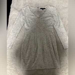 Dynamite White and Gray Long Sleeve Dress